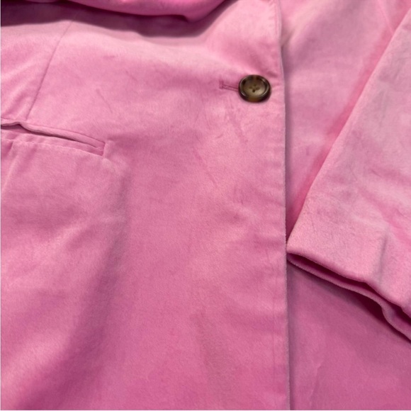 St. John's Bay Vibrant Pink Velour Women's Blazer - Picture 4 of 7